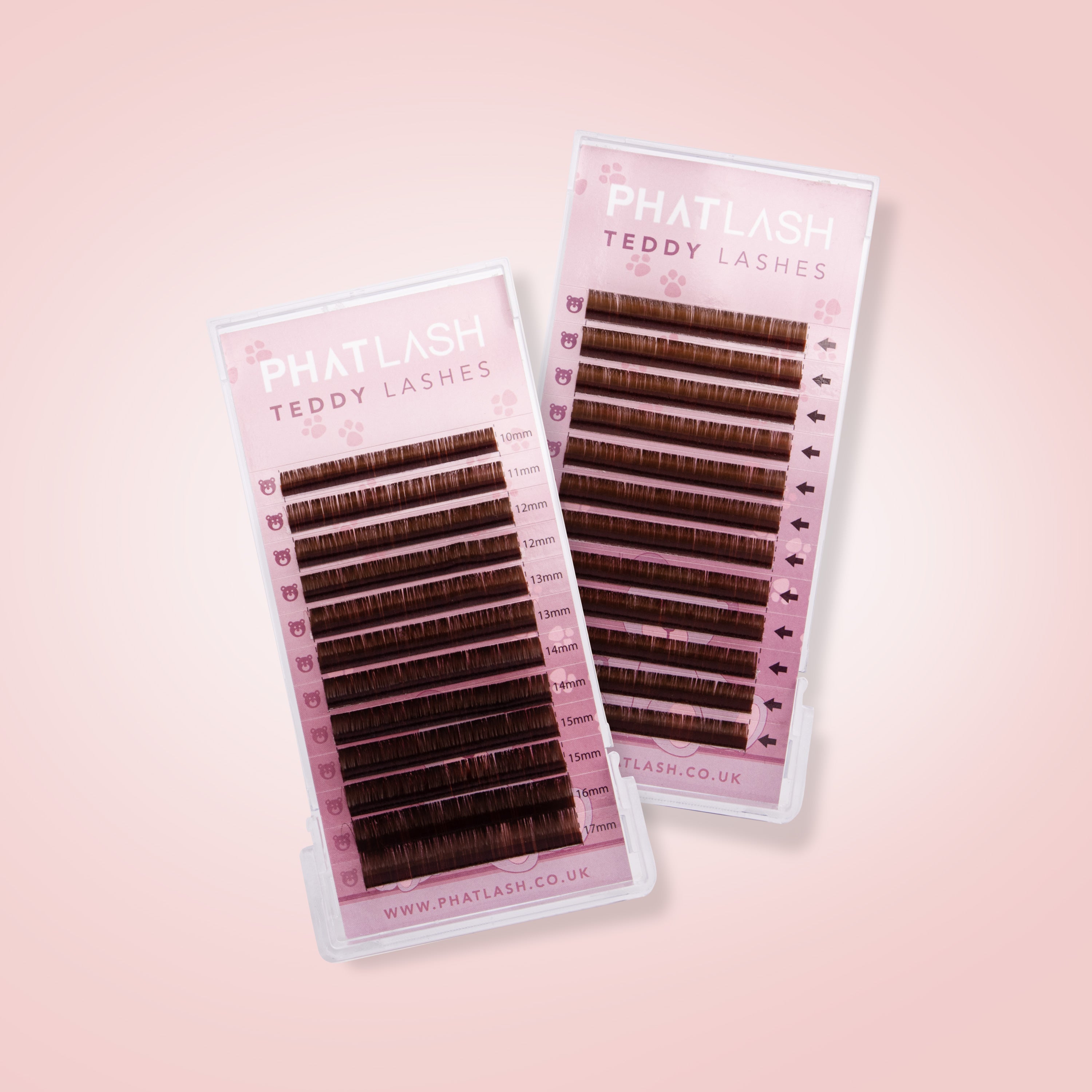 TEDDY LASHES - BROWN SINGLE LENGTH TRAYS